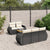 6 Piece Garden Sofa Set with Cushions Black Poly Rattan