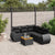 6 Piece Garden Sofa Set with Cushions Black Poly Rattan