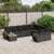 10 Piece Garden Sofa Set with Cushions Black Poly Rattan