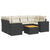 7 Piece Garden Sofa Set with Cushions Black Poly Rattan