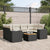 7 Piece Garden Sofa Set with Cushions Black Poly Rattan