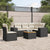 6 Piece Garden Sofa Set with Cushions Black Poly Rattan