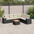 7 Piece Garden Sofa Set with Cushions Black Poly Rattan