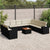 11 Piece Garden Sofa Set with Cushions Black Poly Rattan