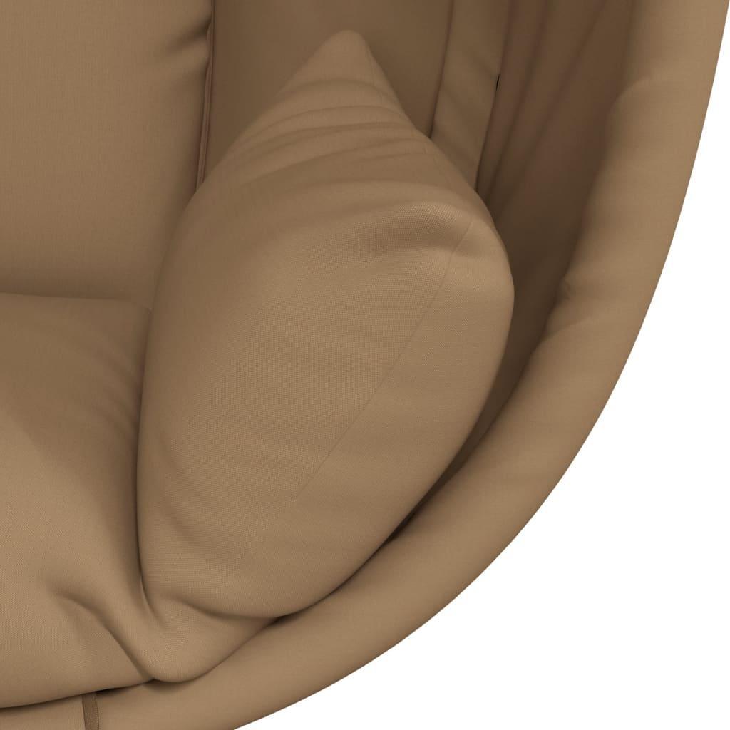 Hanging Egg Chair with Stand Taupe Fabric and Steel
