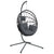 Hanging Egg Chair with Stand Anthracite Rattan and Steel