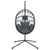 Hanging Egg Chair with Stand Anthracite Rattan and Steel