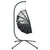 Hanging Egg Chair with Stand Anthracite Rattan and Steel