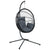 Hanging Egg Chair with Stand Anthracite Rattan and Steel