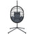 Hanging Egg Chair with Stand Anthracite Rattan and Steel