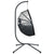 Hanging Egg Chair with Stand Anthracite Rattan and Steel