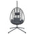 Hanging Egg Chair with Stand Anthracite Rattan and Steel