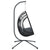 Hanging Egg Chair with Stand Anthracite Rattan and Steel