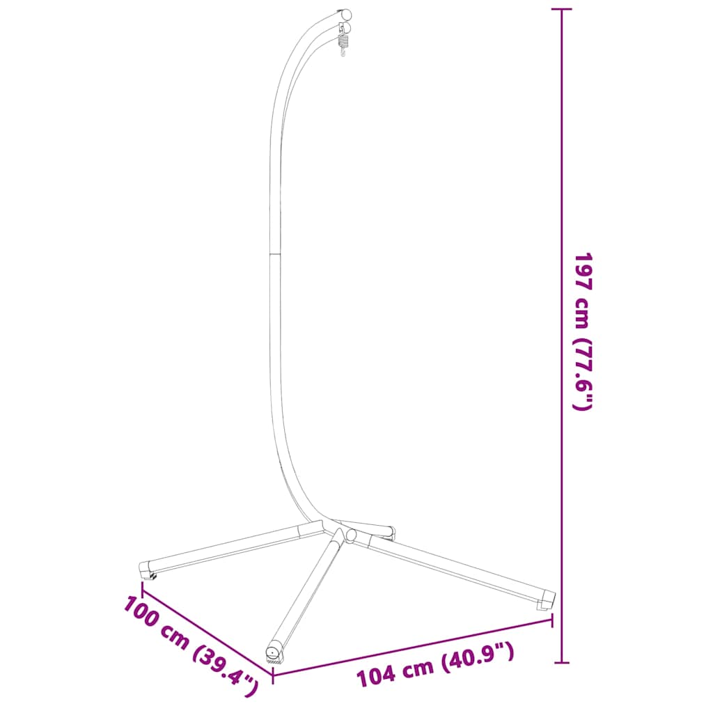 Hanging Egg Chair Stand without Basket Anthracite Steel