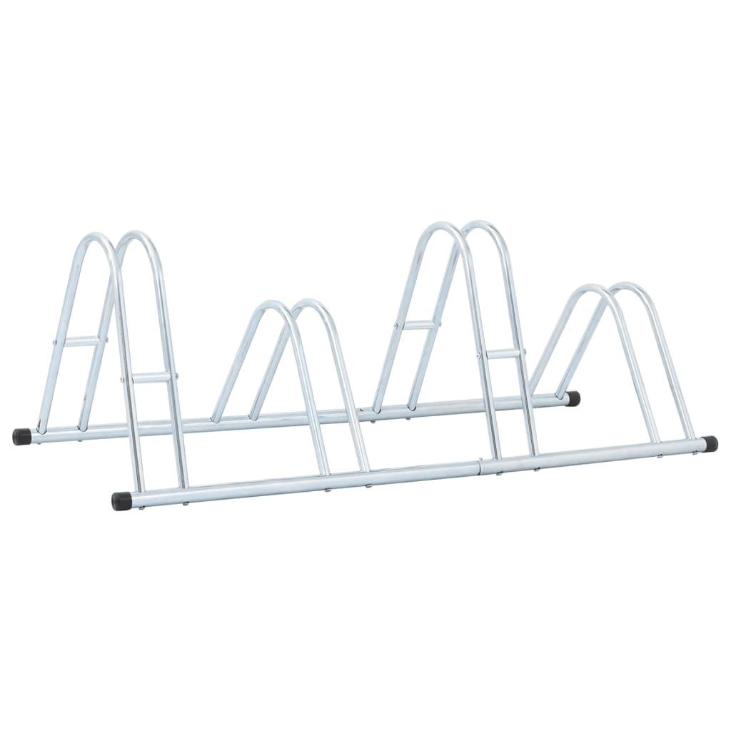 Bicycle Stand for 4 Bikes Floor Freestanding Galvanised Steel