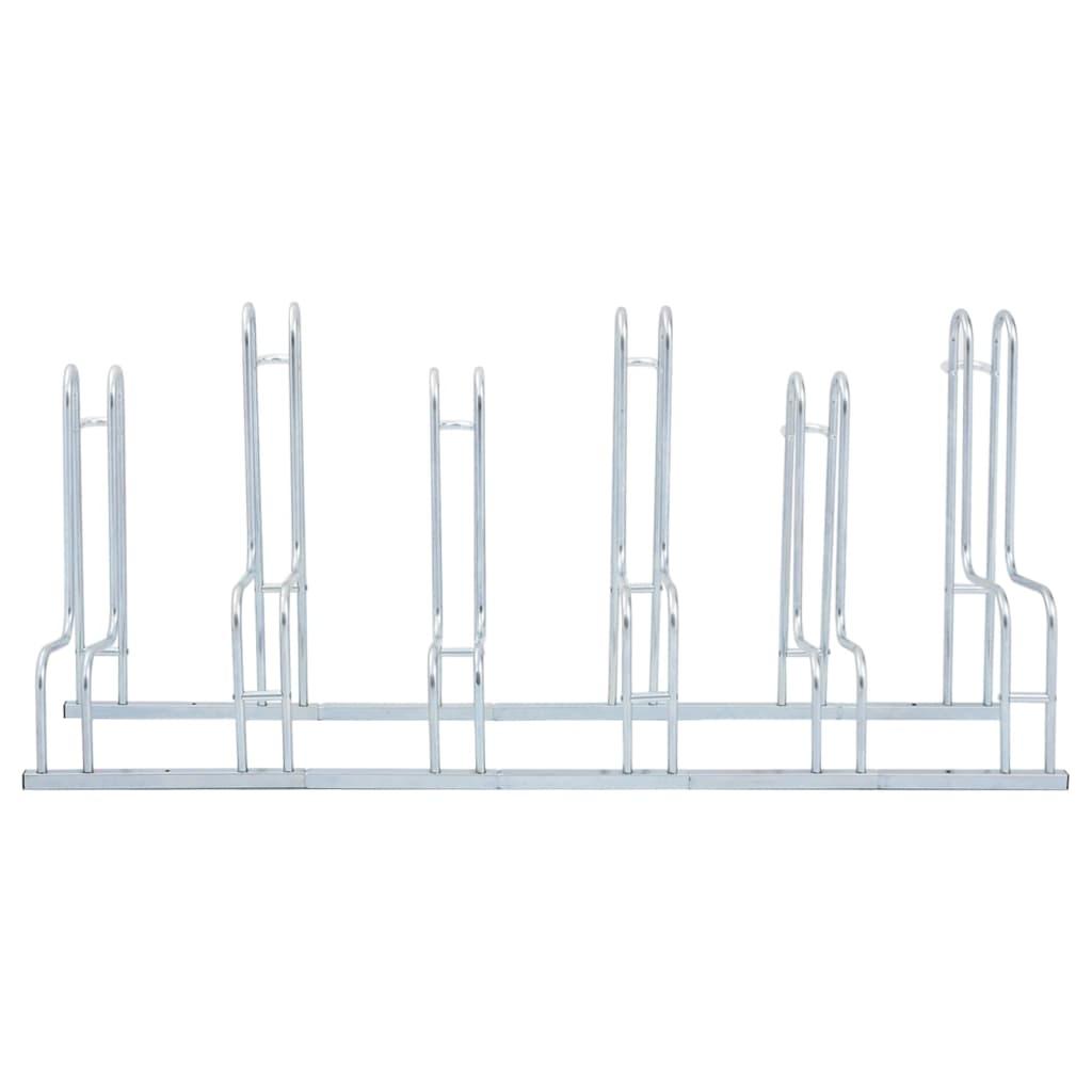 Bicycle Stand for 6 Bikes Floor Freestanding Galvanised Steel