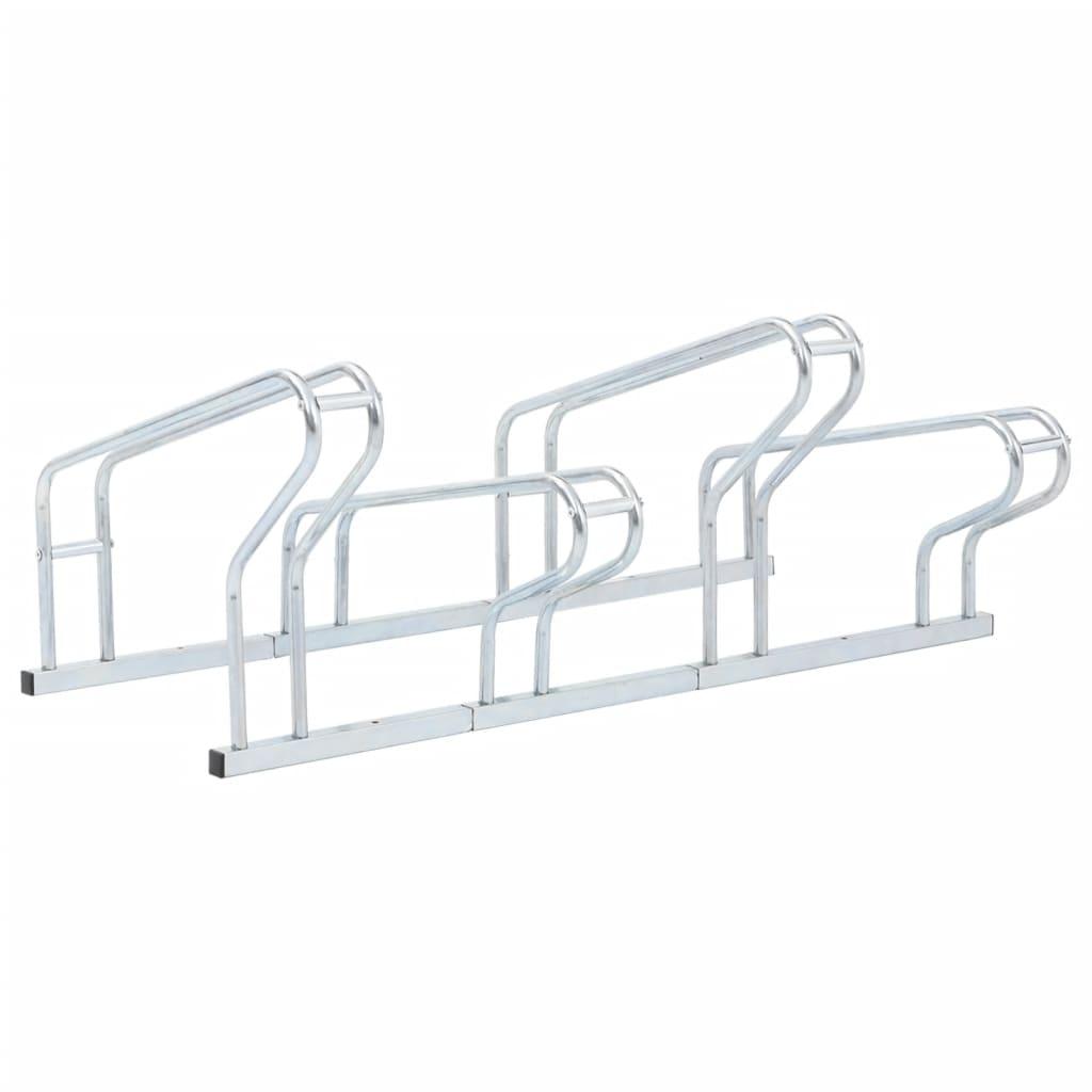 Bicycle Stand for 4 Bikes Floor Freestanding Galvanised Steel