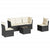 6 Piece Garden Sofa Set with Cushions Black Poly Rattan