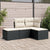 4 Piece Garden Sofa Set with Cushions Black Poly Rattan