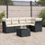 6 Piece Garden Sofa Set with Cushions Black Poly Rattan