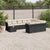 11 Piece Garden Sofa Set with Cushions Black Poly Rattan