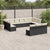 13 Piece Garden Sofa Set with Cushions Black Poly Rattan