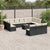 14 Piece Garden Sofa Set with Cushions Black Poly Rattan