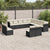 13 Piece Garden Sofa Set with Cushions Black Poly Rattan