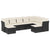 9 Piece Garden Sofa Set with Cushions Black Poly Rattan