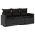 3 Piece Garden Sofa Set with Cushions Black Poly Rattan