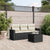 4 Piece Garden Sofa Set with Cushions Black Poly Rattan