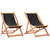 Folding Beach Chairs 2 pcs Black Fabric