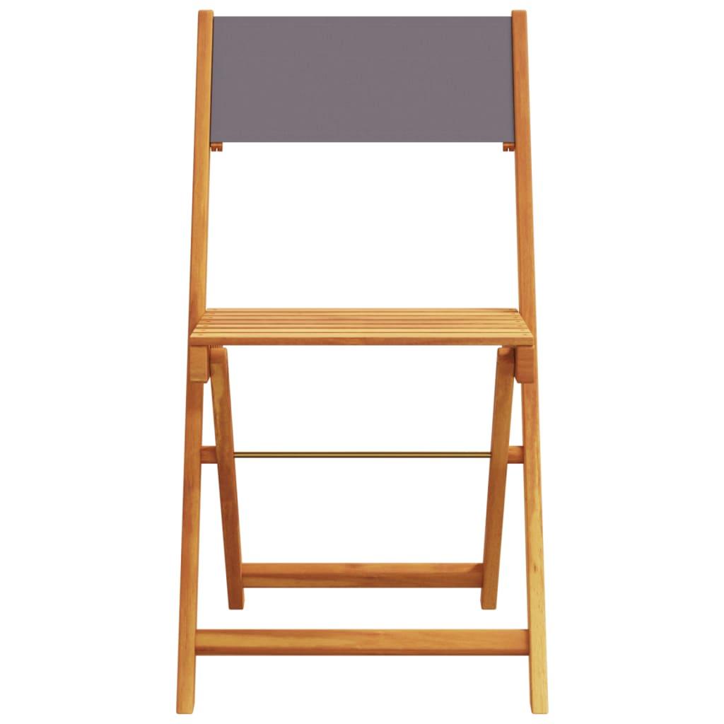 Folding Garden Chairs 4 pcs Anthracite Fabric and Solid Wood