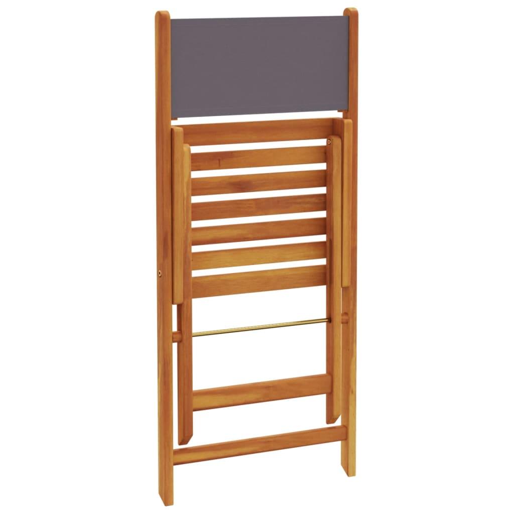 Folding Garden Chairs 8 pcs Anthracite Fabric and Solid Wood