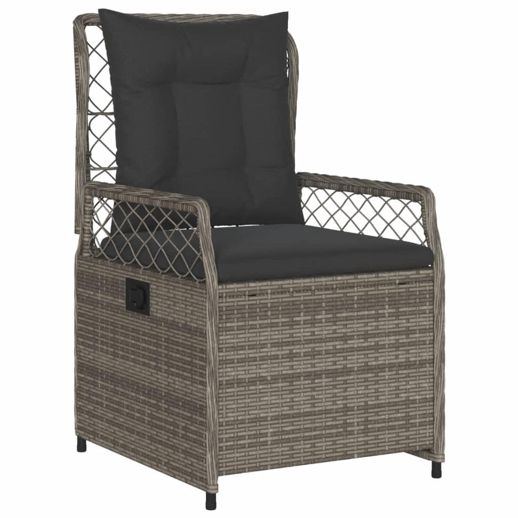 Reclining Garden Chairs 2 pcs Grey Poly Rattan