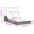 Double Sun Lounger with Canopy and Cushions Grey Poly Rattan