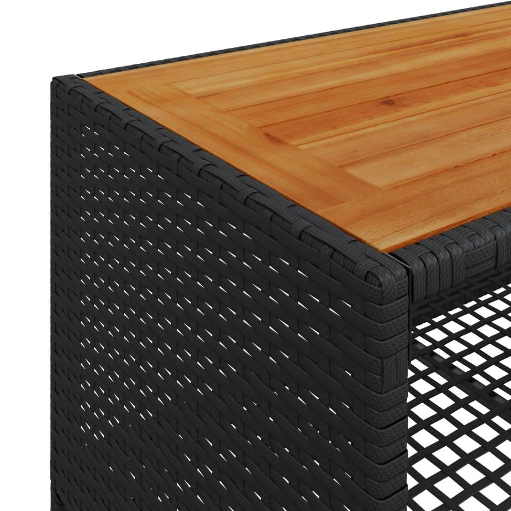 4 Piece Garden Sofa Set with Cushions Black Poly Rattan