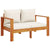 3 Piece Garden Sofa Set with Cushions Solid Wood Acacia