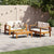 3 Piece Garden Sofa Set with Cushions Solid Wood Acacia