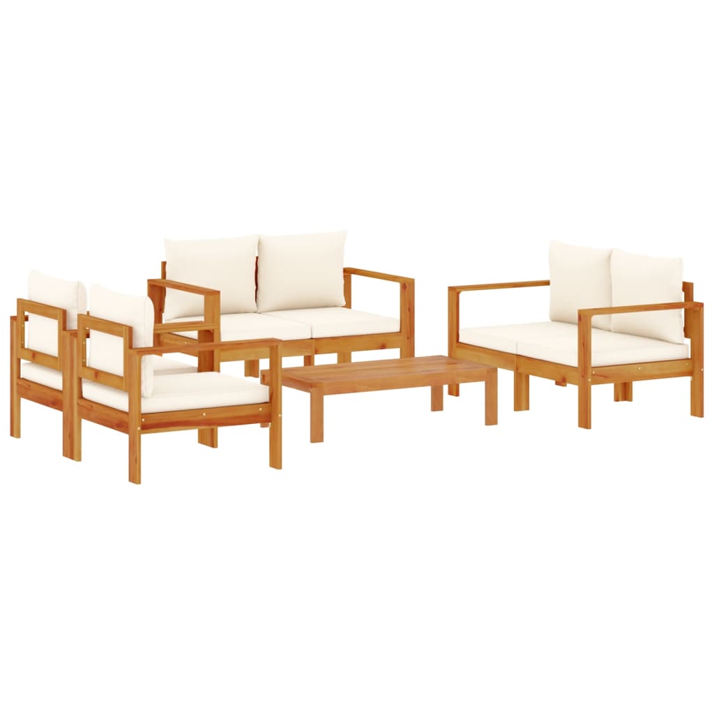 5 Piece Garden Sofa Set with Cushions Solid Wood Acacia