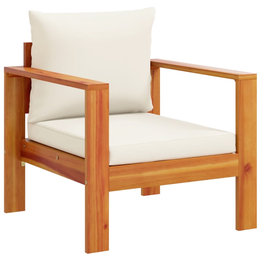 3 Piece Garden Sofa Set with Cushions Solid Wood Acacia