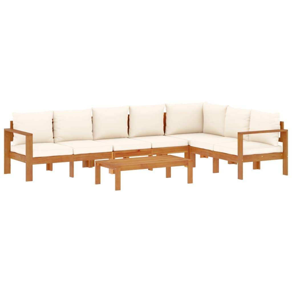 5 Piece Garden Sofa Set with Cushions Solid Wood Acacia