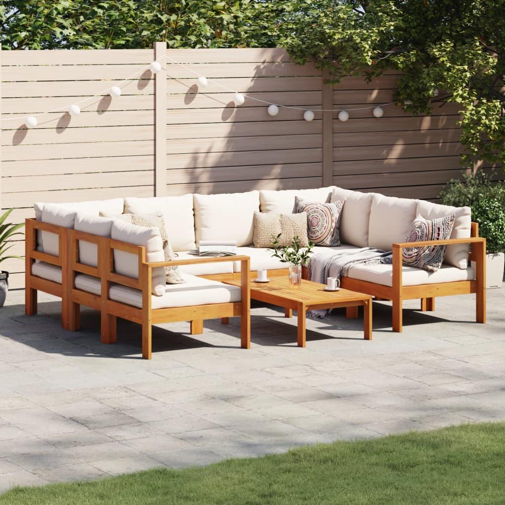 6 Piece Garden Sofa Set with Cushions Solid Wood Acacia