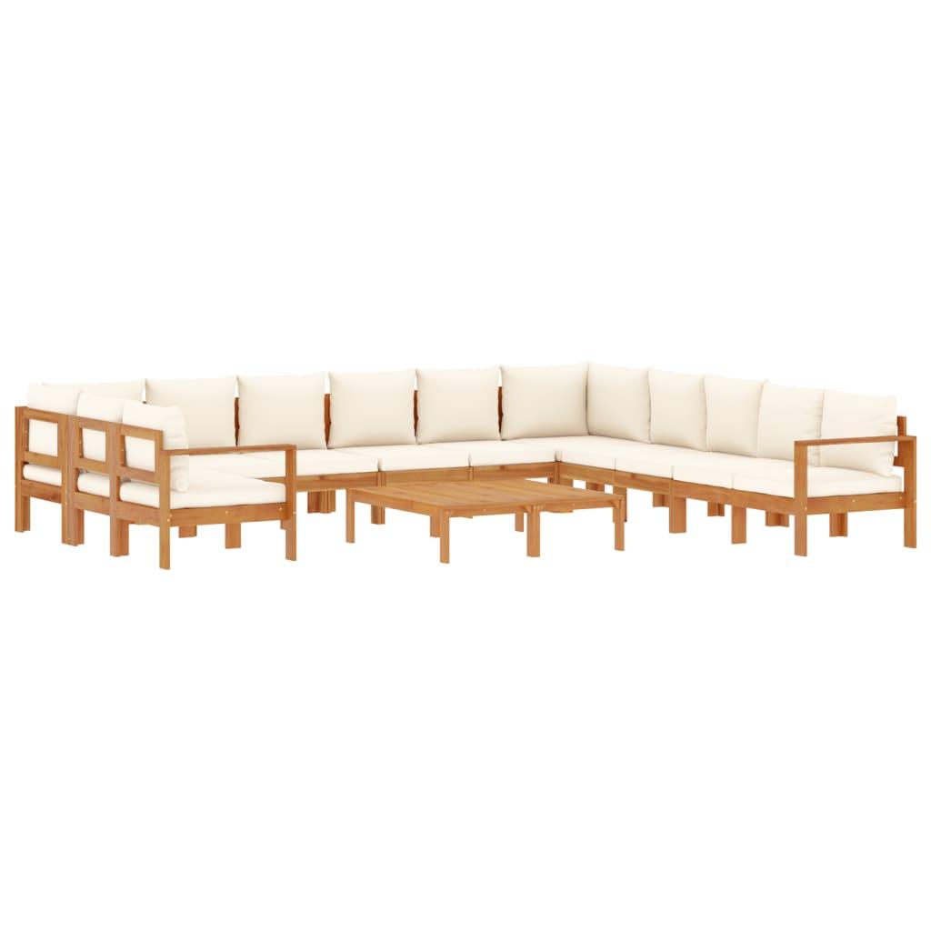 9 Piece Garden Sofa Set with Cushions Solid Wood Acacia