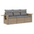3 Piece Garden Sofa Set with Cushions Beige Poly Rattan
