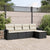 5 Piece Garden Sofa Set with Cushions Black Poly Rattan