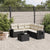 6 Piece Garden Sofa Set with Cushions Black Poly Rattan