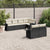 7 Piece Garden Sofa Set with Cushions Black Poly Rattan