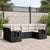 6 Piece Garden Sofa Set with Cushions Black Poly Rattan