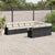 10 Piece Garden Sofa Set with Cushions Black Poly Rattan